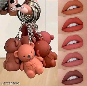 Teddy Bear Lip Gloss - Cute Keychain! 2 sets