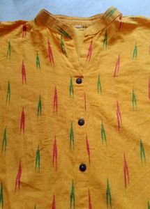 Mustard Ikat Print Kurti