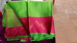 Green &amp; Pink Saree