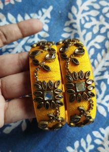 handmade Yellow Thread Bangles