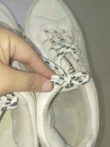 White Chunky Platform Sneakers