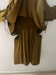 Zara Olive Green Off shoulder Dress