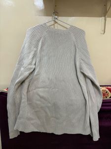 Ribbed Knit Sweater - Light Gray❤️