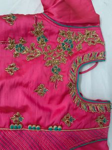 Pink Frock .28 Size New.Green Gold Pink Design Front Side.