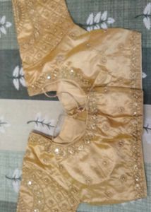 Gold Embroidered Blouse For Women