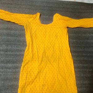 Yellow Printed Salwar Suit Set With Dupatta