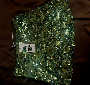Sparkling Green Sequin Mini Skirt