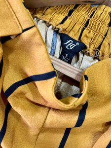 Mustard Striped Pants- Size Small