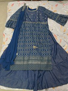 Blue Printed Kurta Set