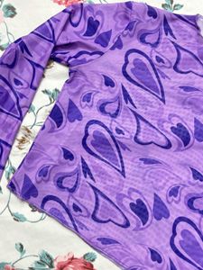Purple Hearts Mesh Top