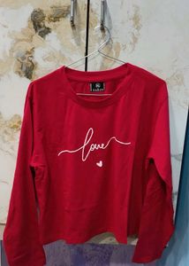 Red 'Love' Long Sleeve Top