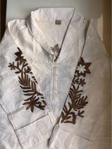 White Embellished Kurta