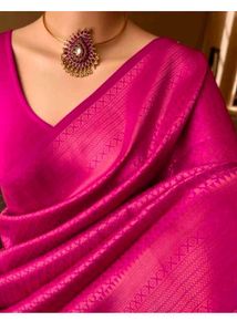 Beautiful Pink Soft Silk Saree