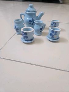 Miniature Blue Tea Set