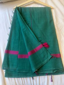 Raw Mango Designer Green Saree