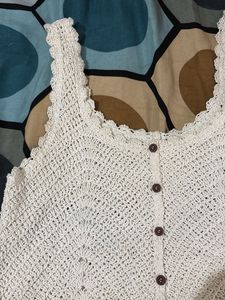 Crochet Button-Up Tank Top
