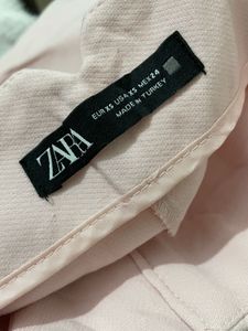 ZARA high-waisted pink tailored pants