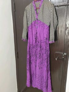 Floral Print Kurta purple 🟣