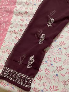 New Mirror Work Chikankari Kurti With Inner