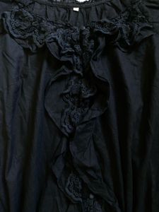 Y2K Black Lace Ruffle Top