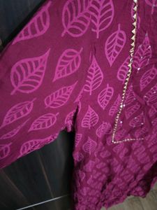 Pink Kurti with Pant And Printed Dupatta