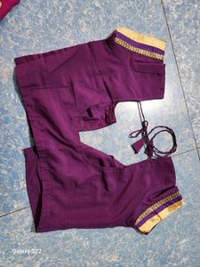 Beautiful Purple Saree With Blouse