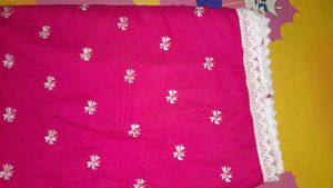 Pink Embroidered Hakoba Cotton Saree