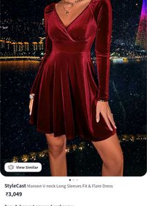 Velvet Mini Dress - Long Sleeve
