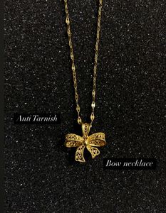 Anti Tarnish Bow Necklace