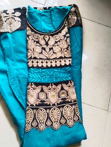 Beautiful Blue And Black Anarkali Kurta
