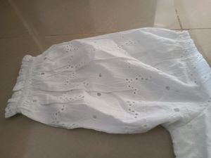 White Schiffli Top- Brand New