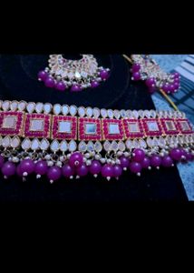 Pink Mirror jwellery Set