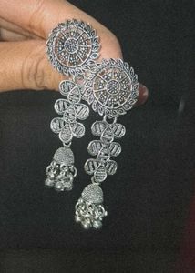 Silver Jhumka Earrings