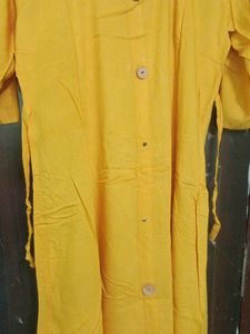 Rayon Umbrella Yellow Kurti