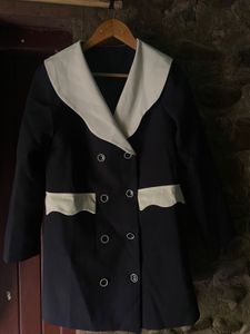 Black  & White Double Breasted Coat