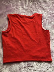 Tokyo Talkies Red Slit Crop Top