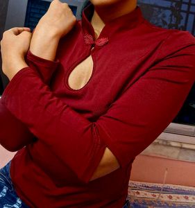 Maroon Cutout Top