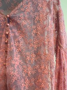 Pink Floral Lace Top