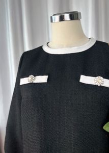 Chic Black &amp; White Tweed Dress