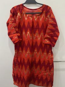 Orange And Red Straight Kurta