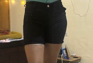 Black Denim Shorts