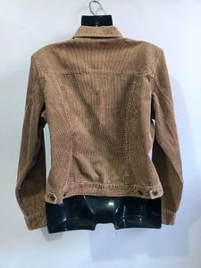H&amp;M Women Brown Corduroy Trucker Jacket Si