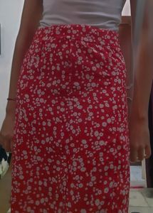 Floral red skirt