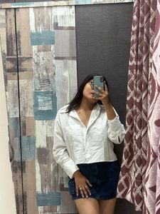White Shirt Top Crop