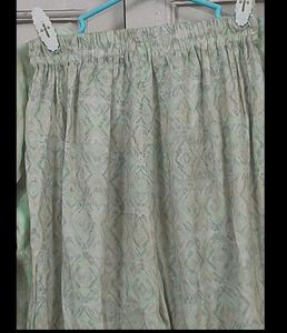 Elegant Light Green Kurta Set With Pants