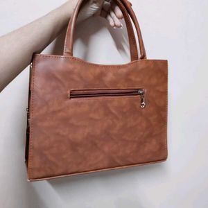 Brown Bow Accent Satchel