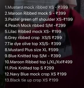 Trendy Tops - Variety of Styles & Sizes!