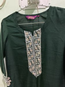 Elegant Green Kurta Set With Duppta