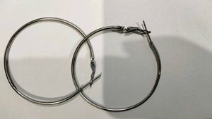 Silver Hoop Earrings Combo Of 2 Small And Big