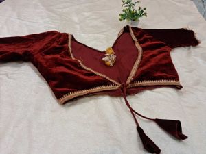 Elegant Maroon Velvet Blouse